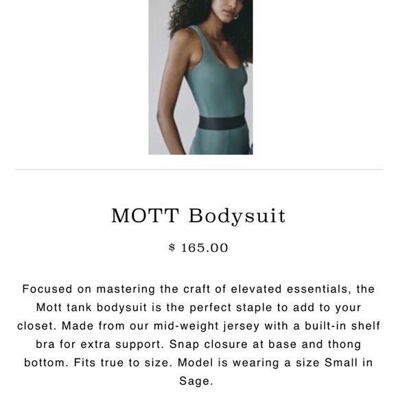 NWT Alix NYC Mott Bodysuit S/L Tank White. Tag shows S/L but probably One Size. - Picture 6 of 6